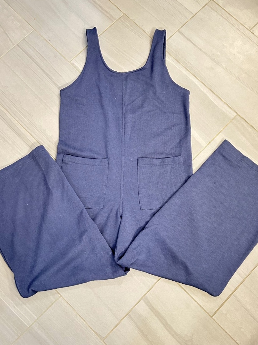 Old Navy knit jumpsuit, Navy color, wide-leg, size Medium